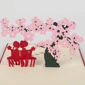 Valentines day Pop-Up Card  Cherry Blossom Tree